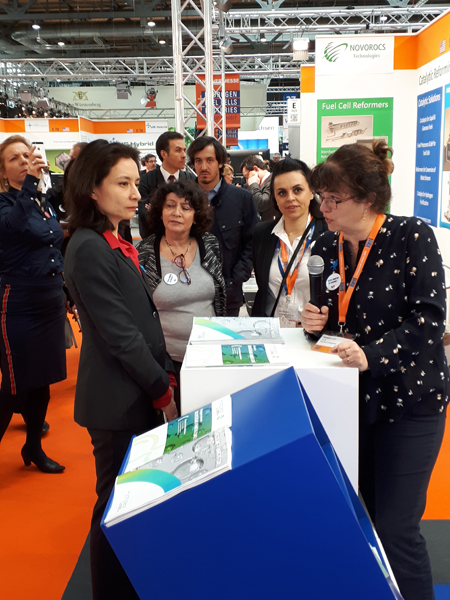 Hannover Messe 2018, visite de Delphine Gény-Stephann, Secrétaire d’Etat auprès du ministre de l’Economie et des Finances, sur notre stand